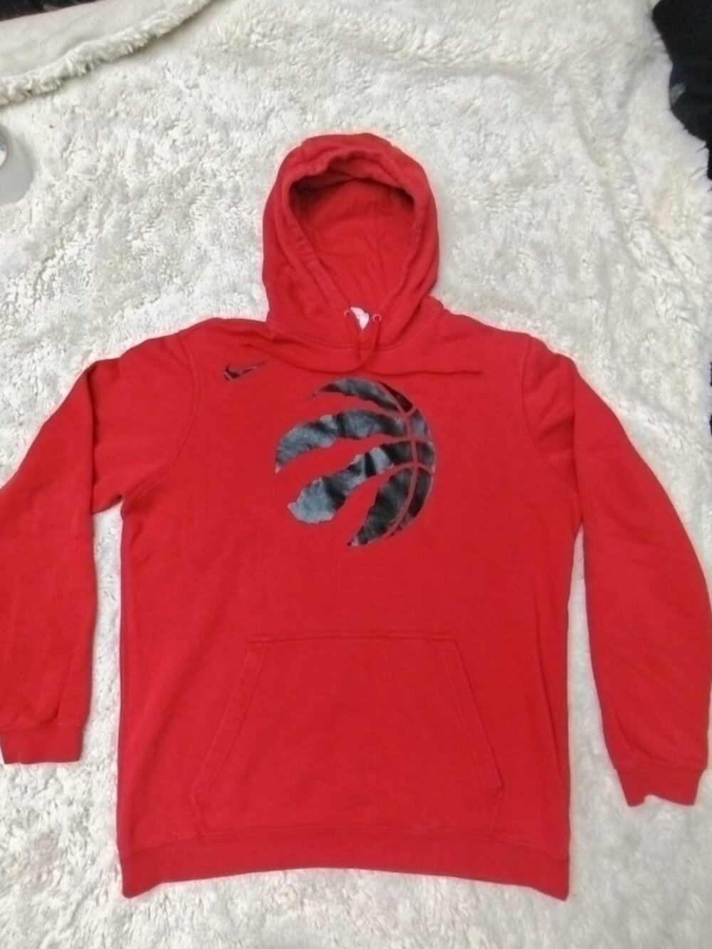 Nike NBA Toronto Raptors Claw Logo Pullover Hoodie Red Mens XL 881167-657